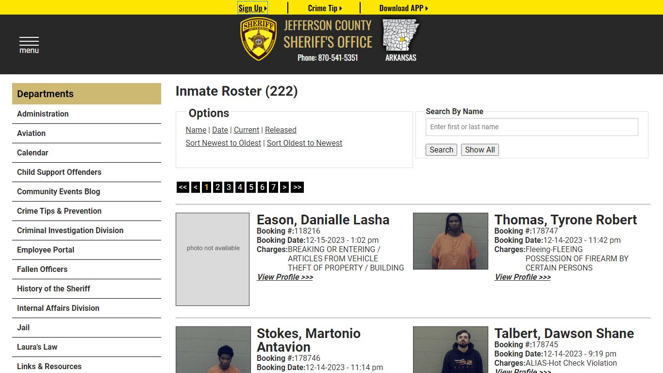 Inmate Roster - Jefferson County Sheriff AR